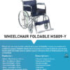 WHEELCHAIR FOLDABLE WITH CUSHION HS809-Y - Image 2